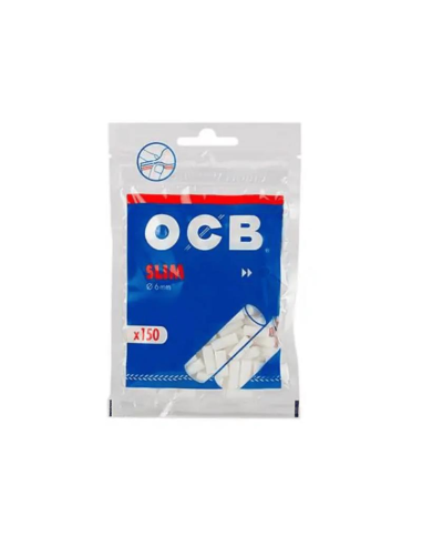 1 Caja de 50 bolsas filtros Ocb Slim 6mm. 150 u. por bolsa ,total 7500 filtros.