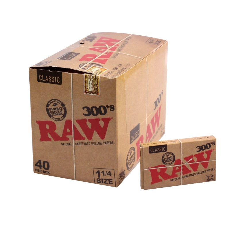 Papel Raw 300 classic   tamaño 1 1/4.  77x44mms. 10 LIBRITOS    Raw paper