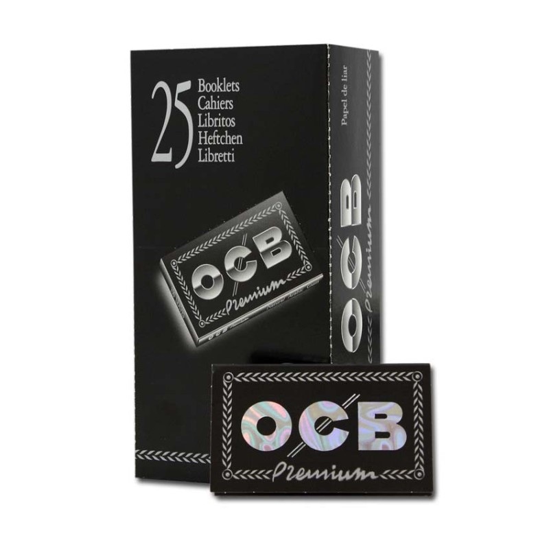 Ocb Nº4 Doble negro.  25 libritos dobles  papel corto y fino .