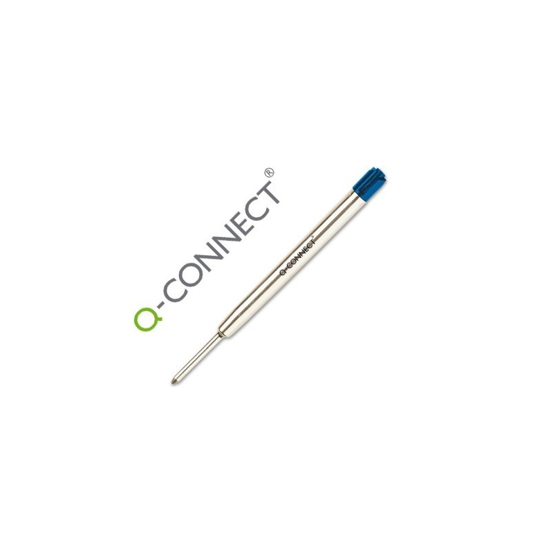 Caja con 12 recambios compatibles boligrafos Parker - Inoxcrom  en color azul. Marca Q-connet