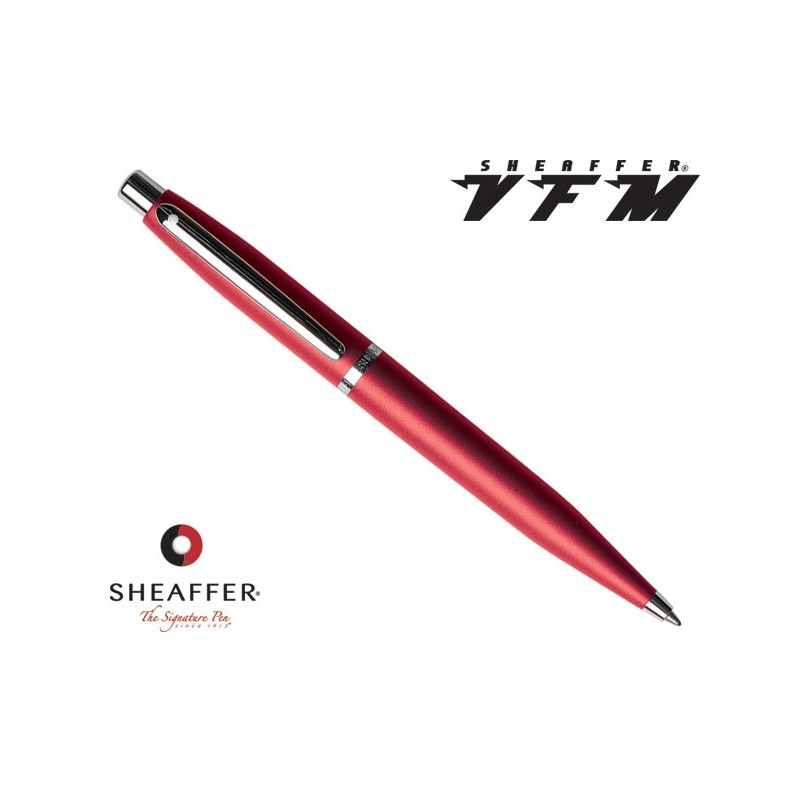 Boligrafo Sheaffer VFM color rojo insolente, adornos niquelados.