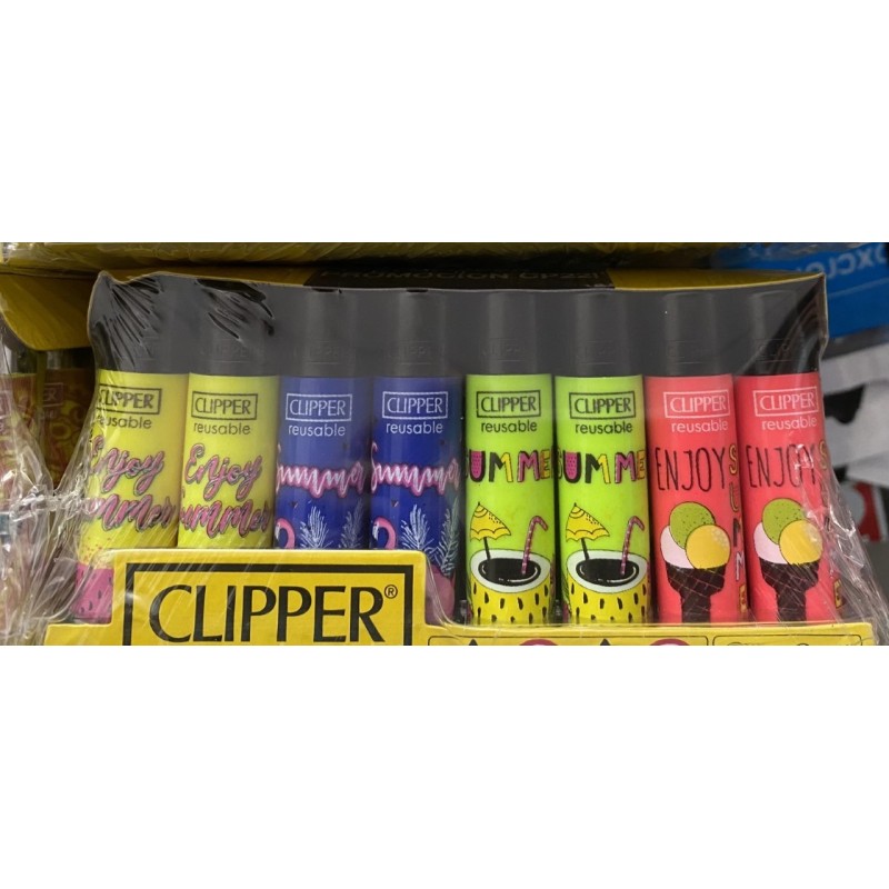1 caja de  48 mecheros Micro  Clipper Enjoy Summer. cpr 22.