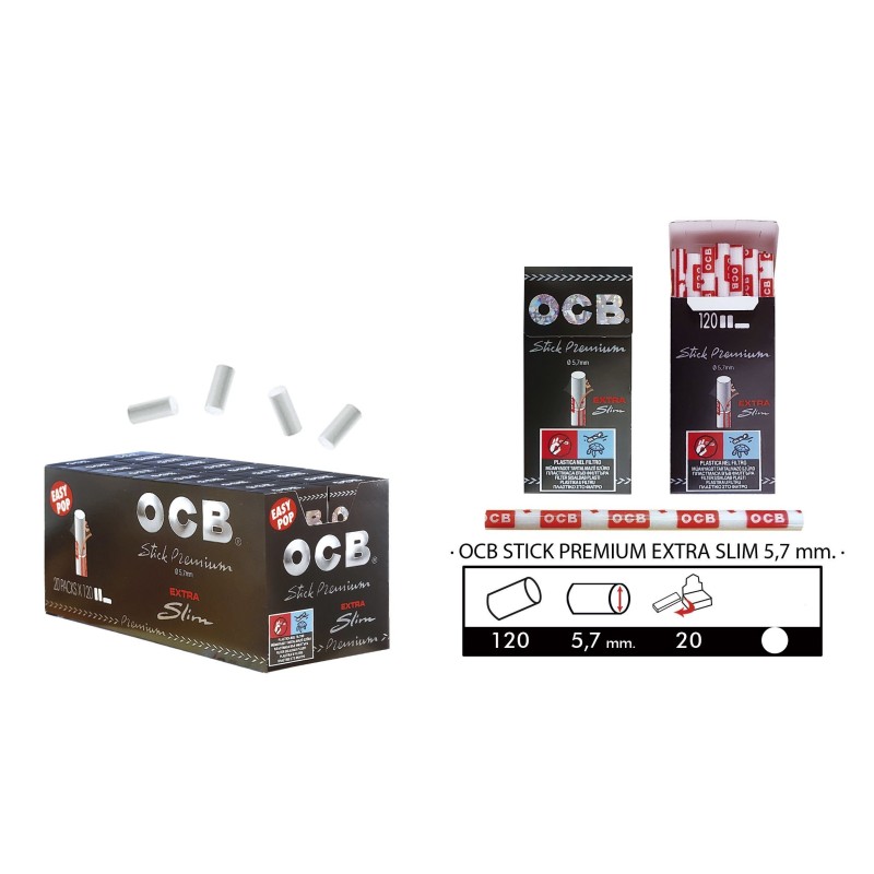 Filtros Ocb Stick premium - tips - filtros de 5,7mm. 20 cajitas .