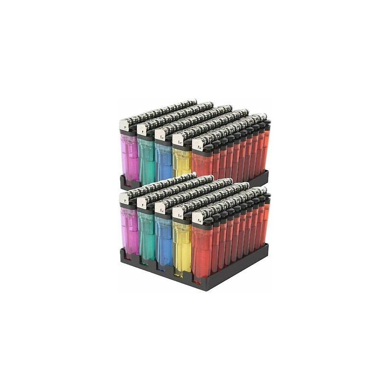 2 CajaS de 50 mecheros Piedra. colores , translucidos de colores. 100 MECHEROS .