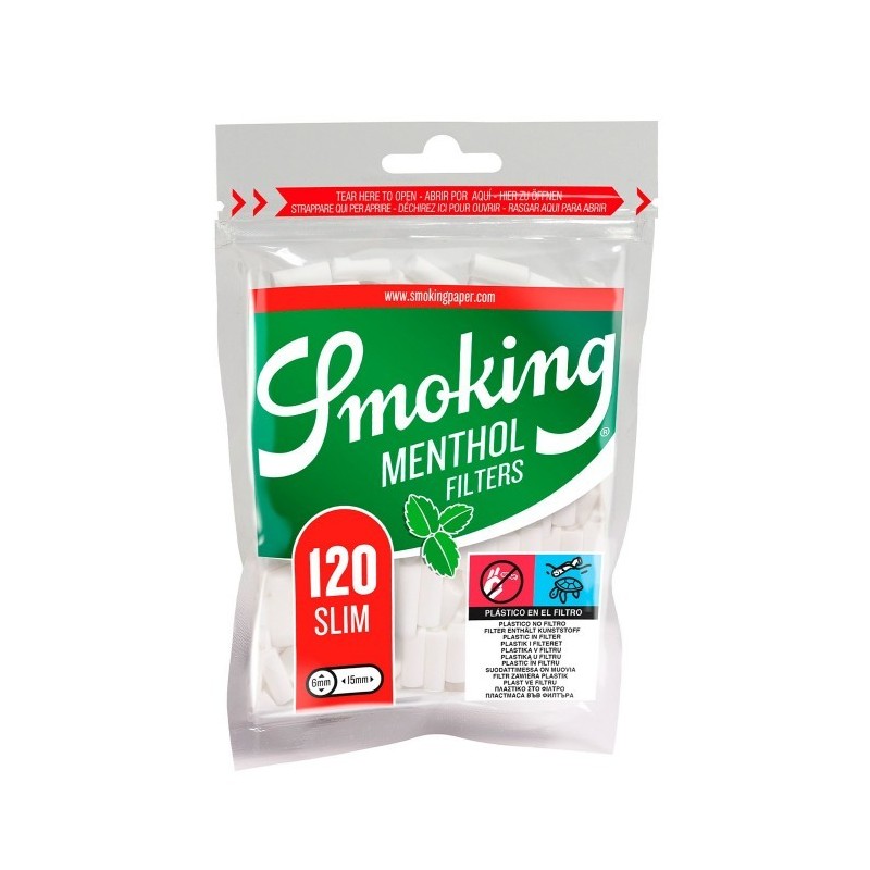 10 bolsas de Filtros   Smoking   Slim menthol  6mms. Filtros finos.