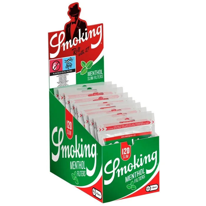 Filtros Smoking Menthol slim -  caja de 10 bolsas