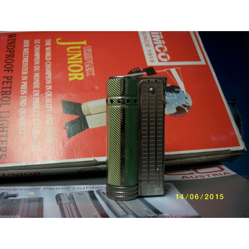 Encendedor de Gasolina  Imco Junior 6600 triplex rayas verticales amarillo -verde. Nuevo a estrenar.