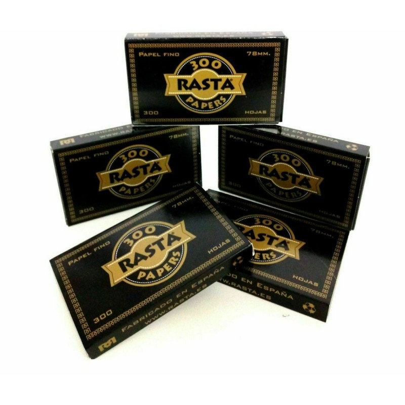 10 Paquetes Rasta 300 . papel fino .1 1/4m. tamaño mediun. 78mms.