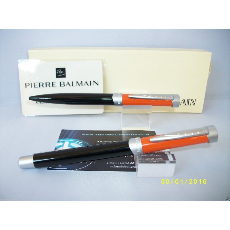 Conjunto Pierre Balmain Negro-Naranja Ct. Mod. Honore.