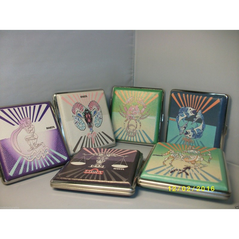 1 Pitillera Rasta Zodiaco. pitillera metalica.