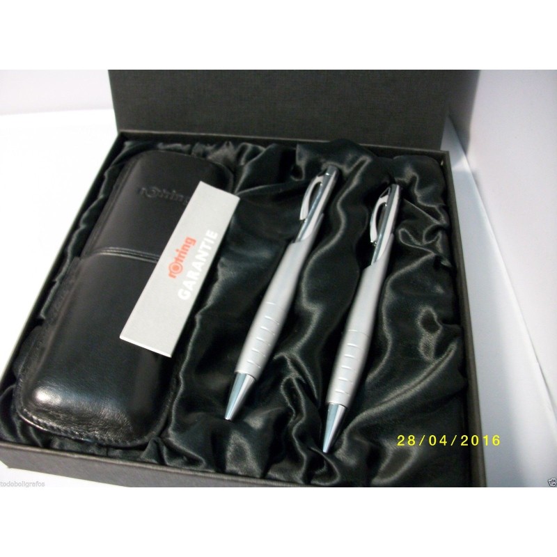 Bolígrafo y Portaminas Rotring Initial Plateados. ULTIMA UNIDAD