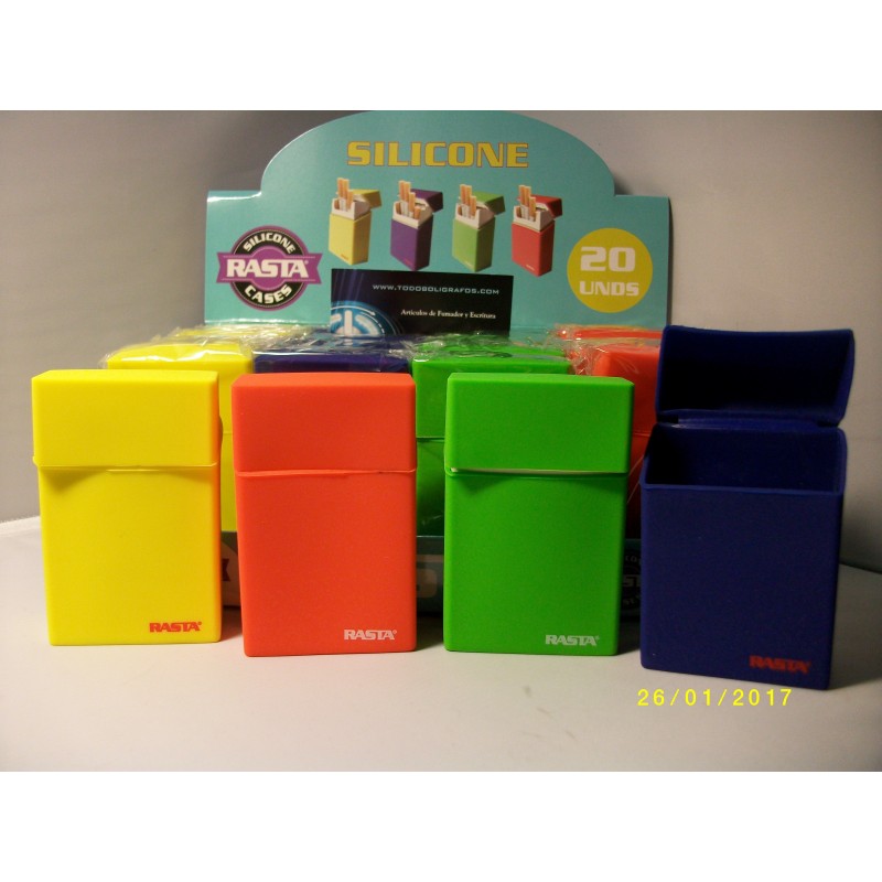 Caja con 20 Pitilleras de Silicona en colores, Rasta.