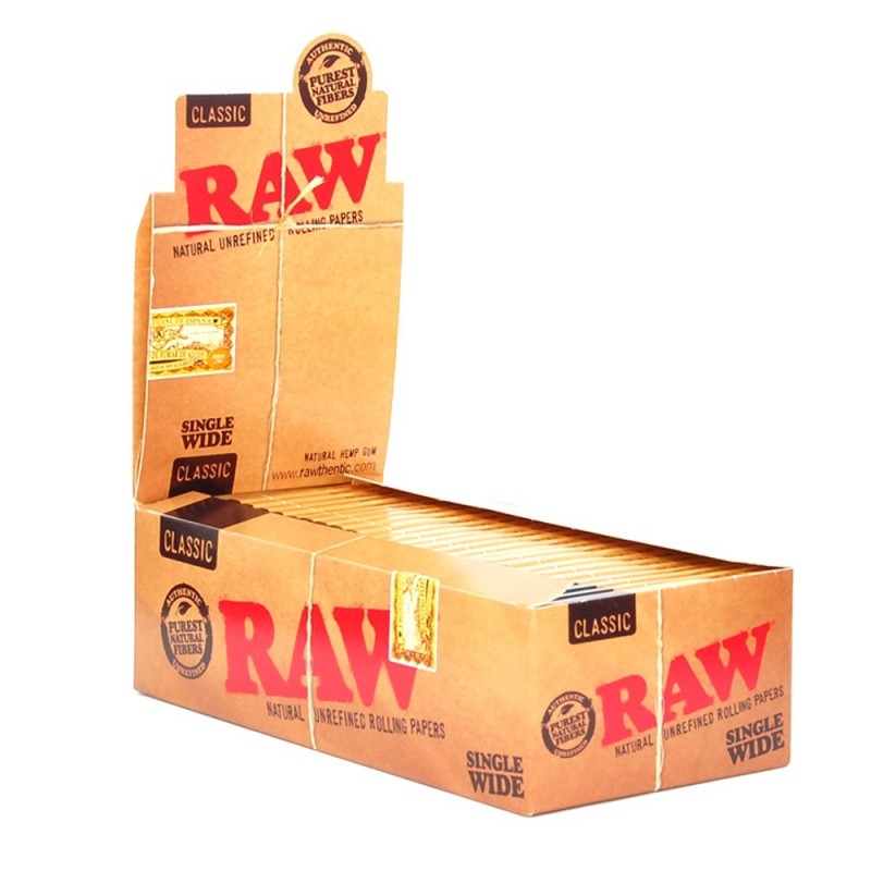 Papel natural  Raw Classic 50 libritos papel corto. single wide.