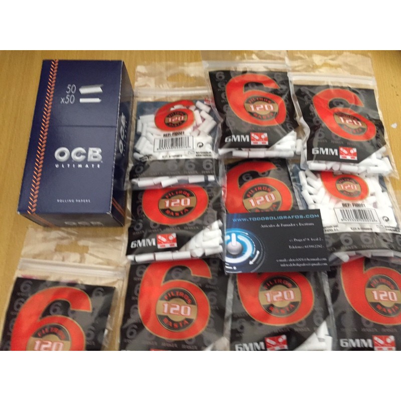 1 pack Ocb ULtimate ultrafino  + 2500 filtros slim