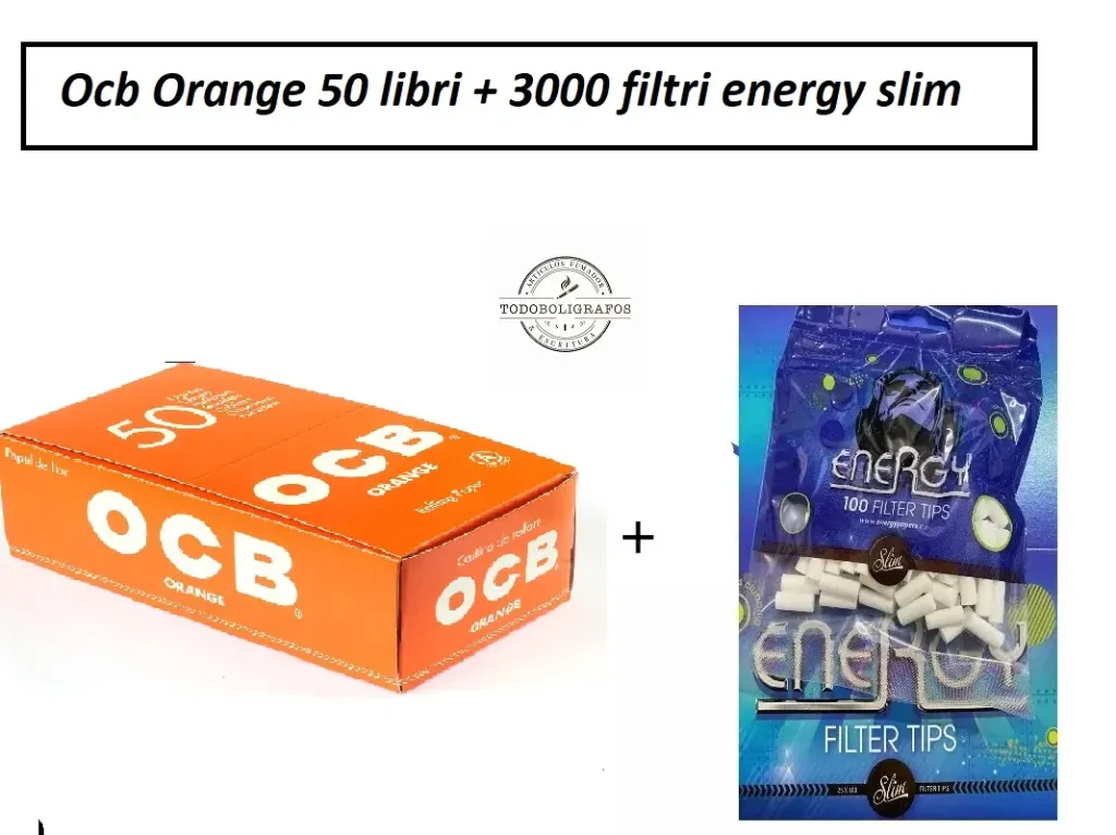 Lote de papel  Ocb Naranja  + 3000 filtros slim filtros finos