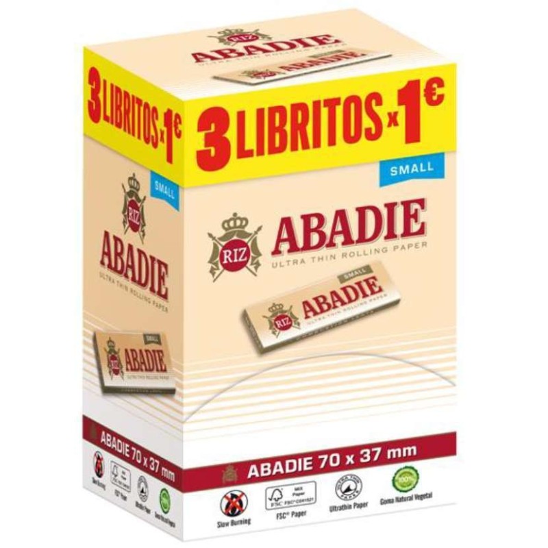 Abadie Small 1 caja con 240 Libritos de papel . 70mms. Oferta promocional 3x1        .