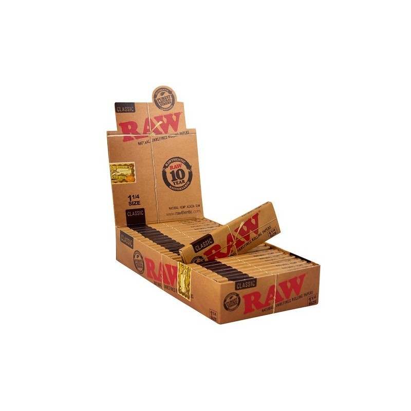 Papel Raw classic 1 1/4. -   50 hojas librito. Caja de 24 libritos.