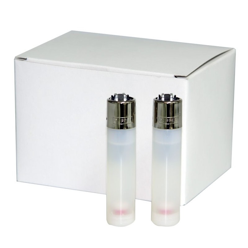 24 mecheros Clipper blancos. recargables.