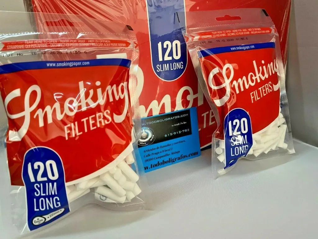 Filtros Smoking slim long 30 bolsas de filtros largos. Filtri slim lungho 30 sachetti .