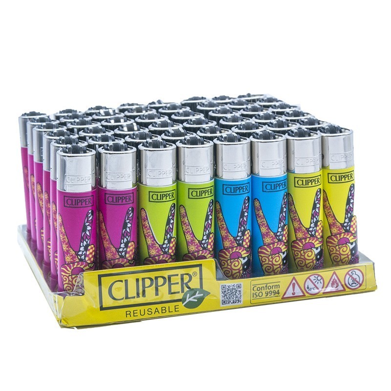 1 caja de  Mecheros CLipper Hippie hands.  cpr11. tamaño normal.