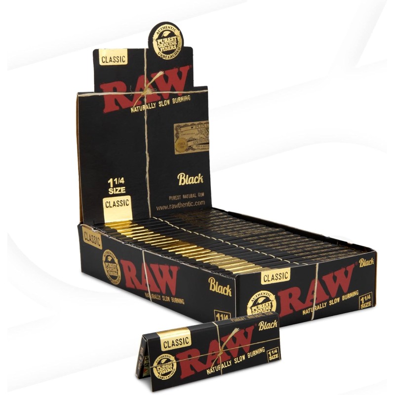 RAW Black Classic 1 1/4 papel liar Natural  ultrafino