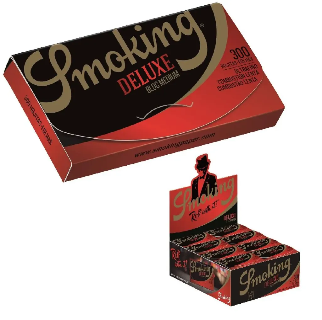 Smoking - Papel de fumar - Smoking de luxe  300 - Papel para liar fino tamaño medio.