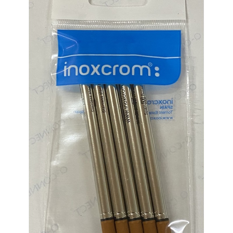 5 Recambios Inoxcróm rollerball  - tinta azul - punto medio compatibles Sheaffer slim , Waterman, Schneider,Rotring etc..