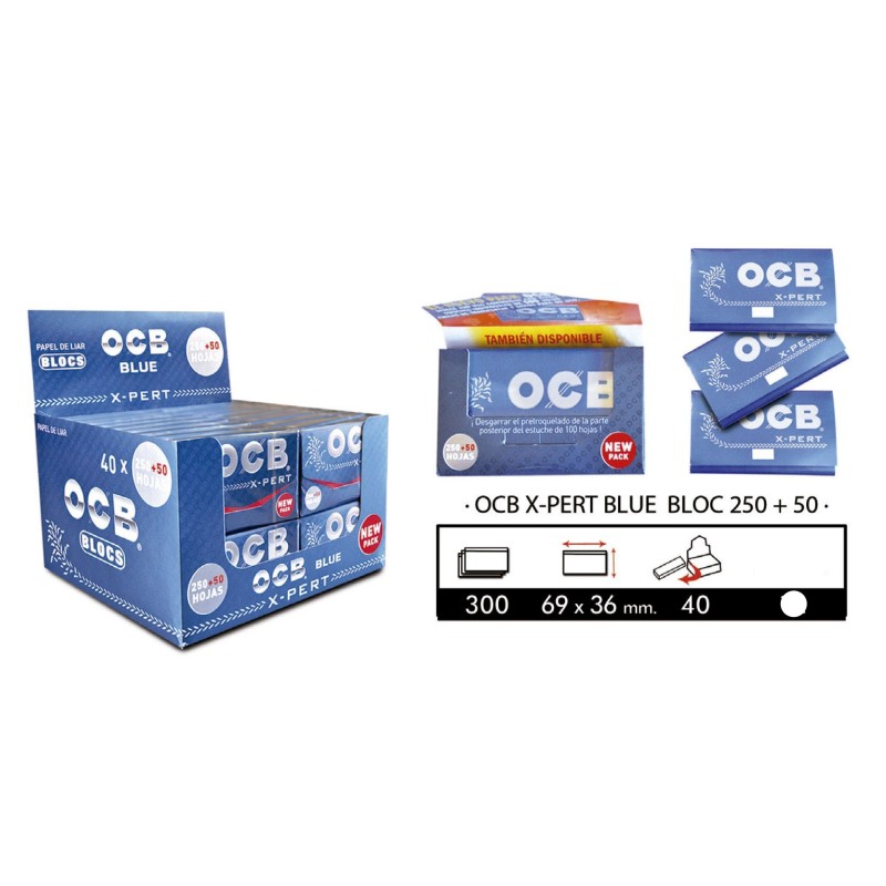 Ocb Xpert blue 300. caja de 40 libritos. Nueva  y precintada.