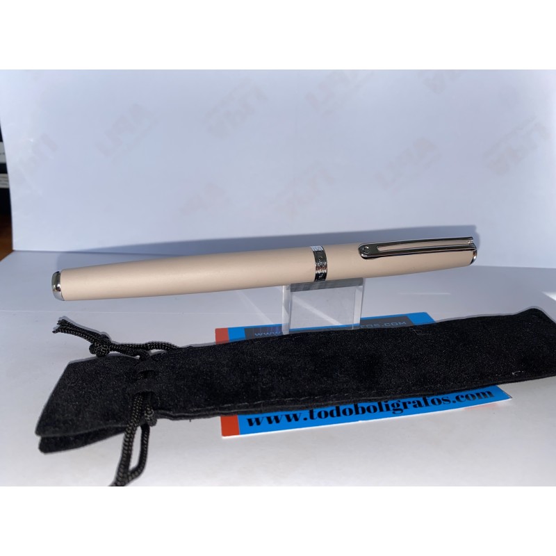 Inoxcrom WS Titanium - Pluma color rosa  en funda  terciopelo negra. nueva.