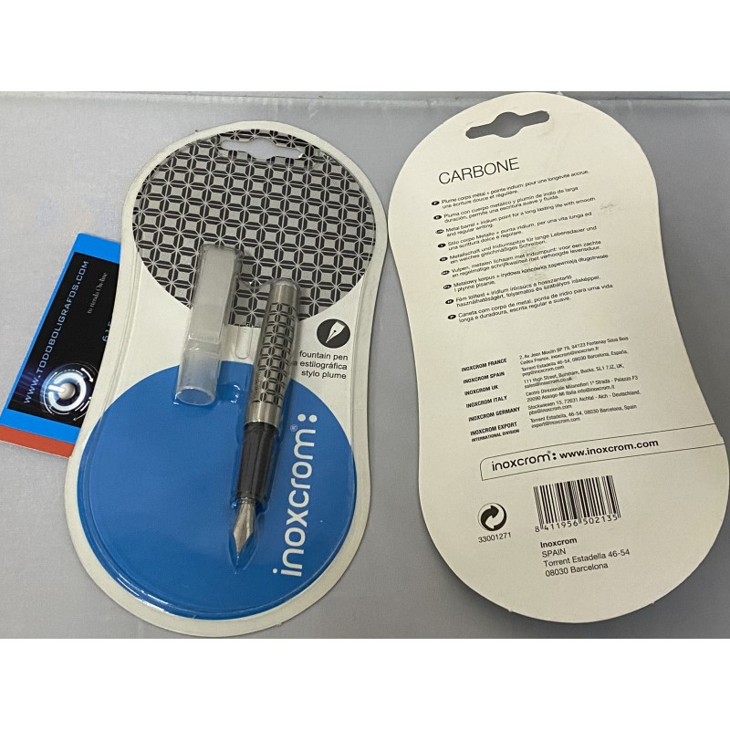 Pluma Estilografica Inoxcrom Carbone- en blister