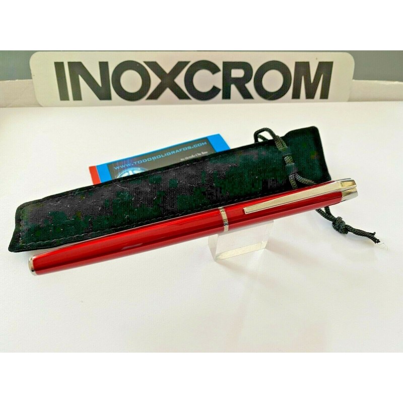 Pluma Estilografica Inoxcrom Pure Deep Roja. Nueva a estrenar