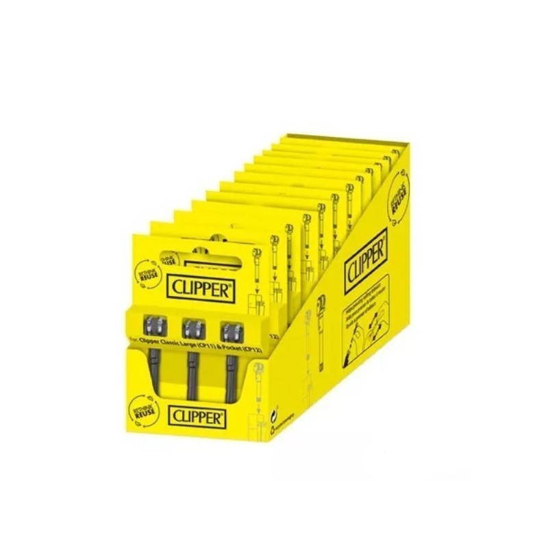 12 blister de 3 recambios de pedernal Clipper.  total 36 reemplazos de sistema de  piedra completos.
