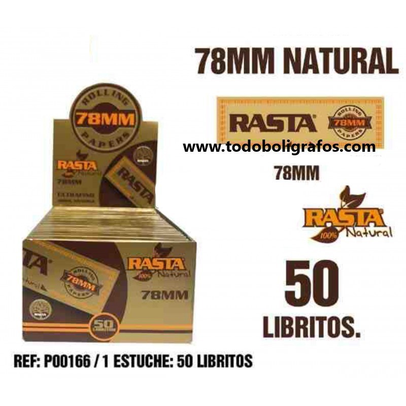 1 caja de 50 libritos Rasta Natural 78.  papel sin quimicos ni blanqueantes.