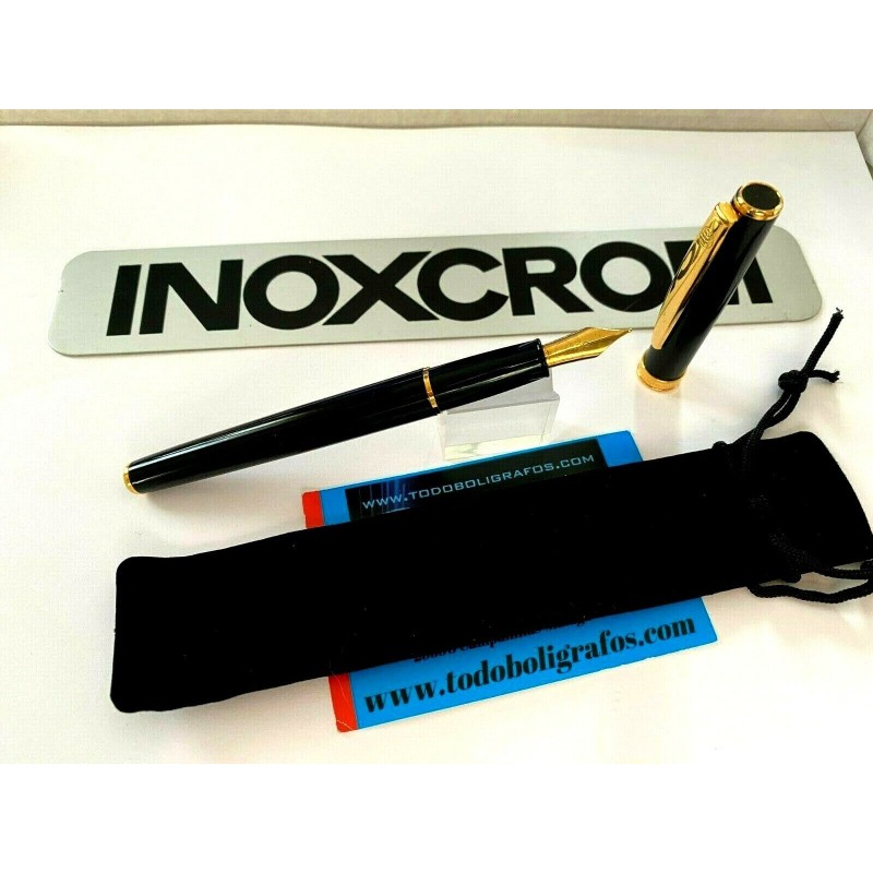 PLUMA ESTILOGRAFICA INOXCROM PARIS NEGRA GT . NUEVA