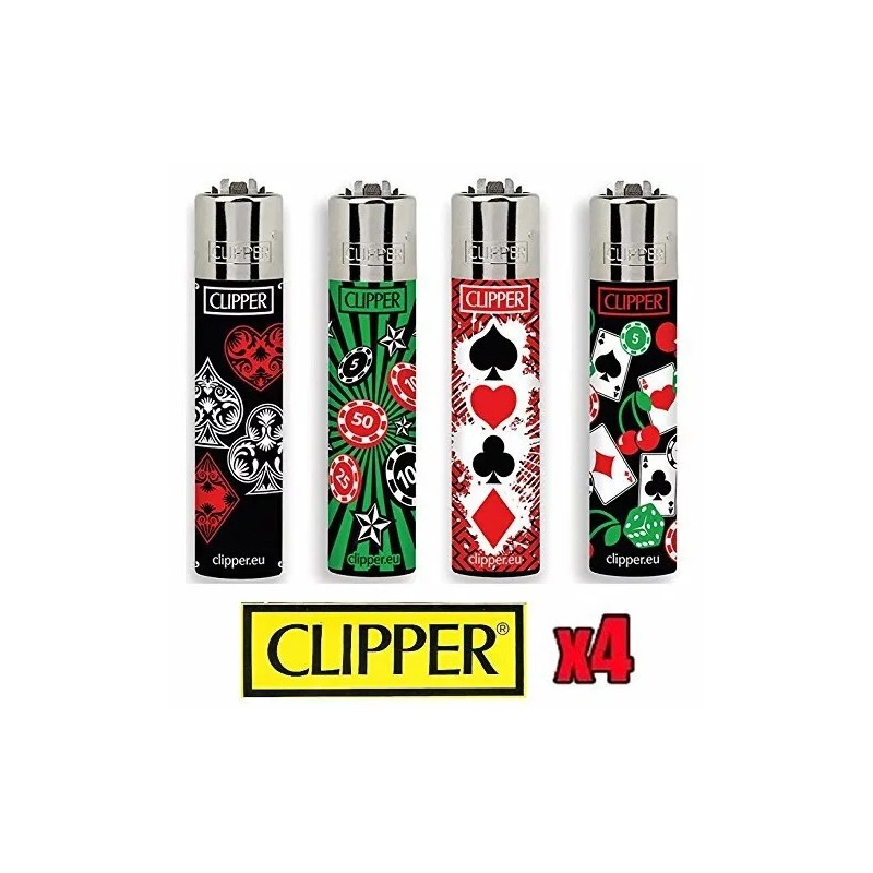 4 Mecheros Clipper Coleccion Juegos Casino  -  Nuevos