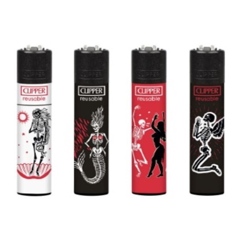4 Mecheros Clipper Coleccion Calaveras  -  Nuevos