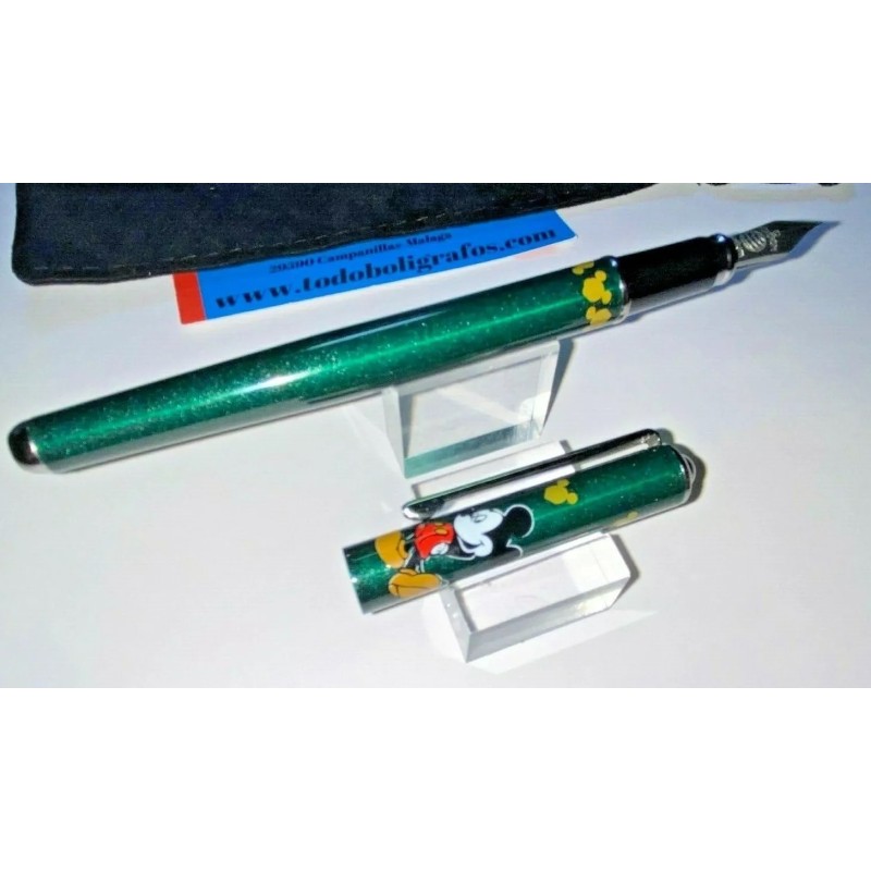 Inoxcrom 2002 Pluma estilografica Mickey Verde metalizado.
