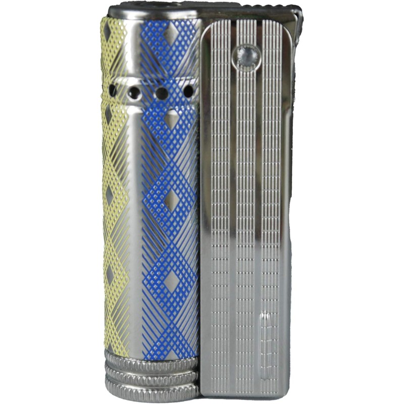 Encendedor Imco 6600 Junior  Rombos azul-amarillo Made in Austria.