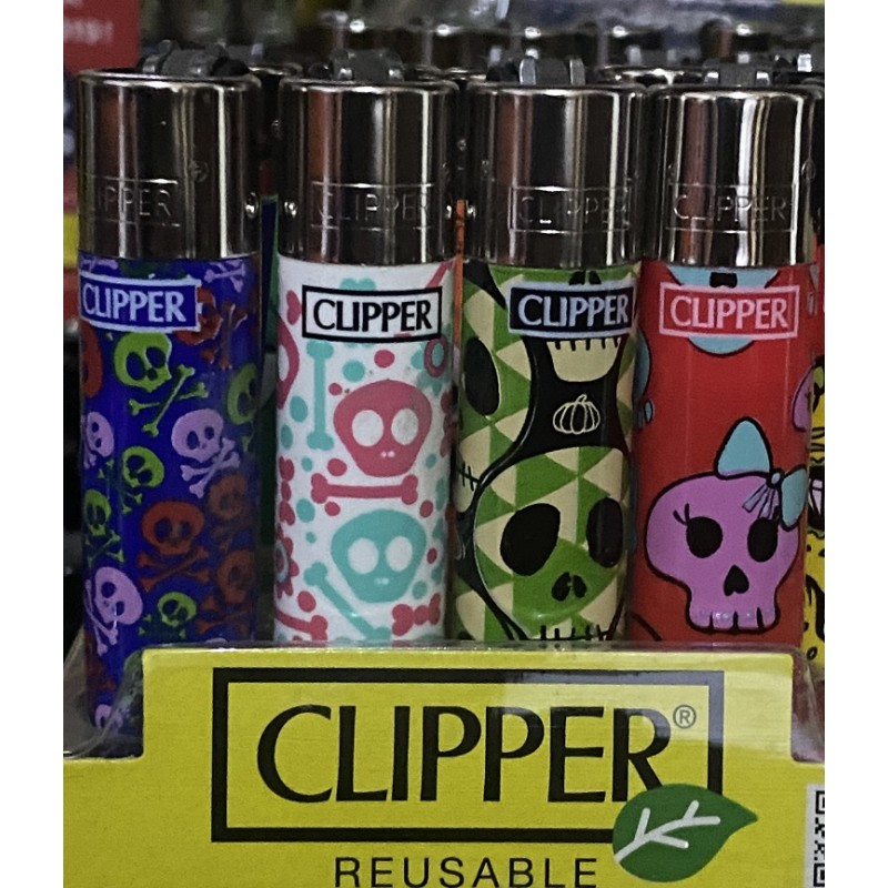 4 Mecheros Clipper Coleccion Mini Skulls     -  Nuevos