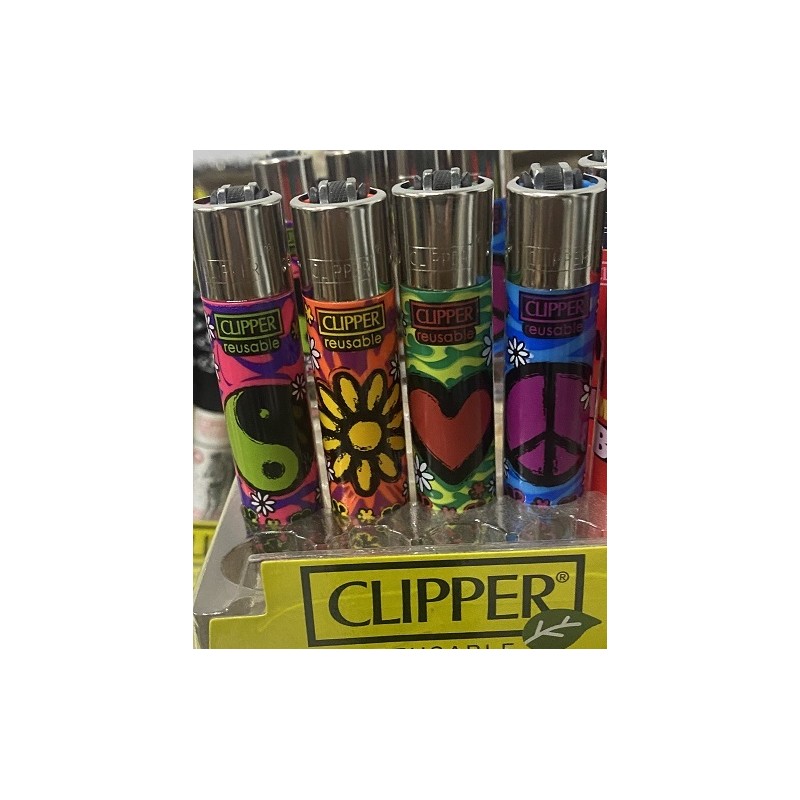 4 Mecheros Clipper Coleccion PEACE   -  Nuevos