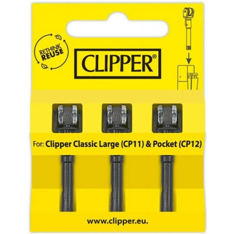 1 paquete de 3 pedernales Clipper Completos para mecheros cp11 y cp12
