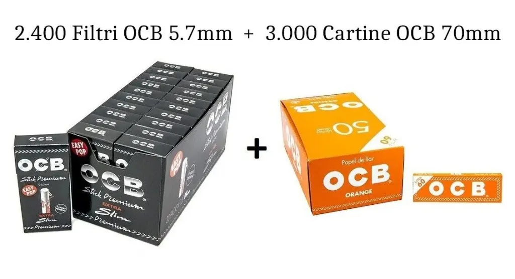 Papel Ocb naranja 50 libritos + Filtros Ocb Stick 5,7mm.